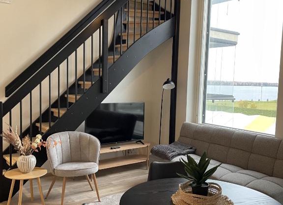 Beautiful loft apartment with glazed balcony