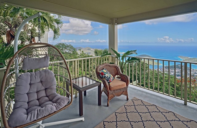 Beautiful Ocean and Harbor Views from the Top of a Mountain in St. Thomas