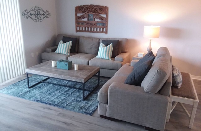Beautifully redecorated 2 bedroom condo in quiet section of town