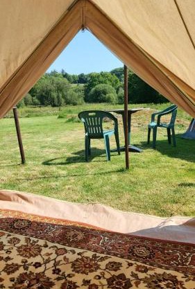 Bell tent one of three to rent fully equipped private equipped kitchen tents too