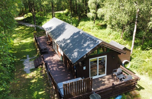 Berneray is a charming cabin in a beautiful setting, deep in the forest.