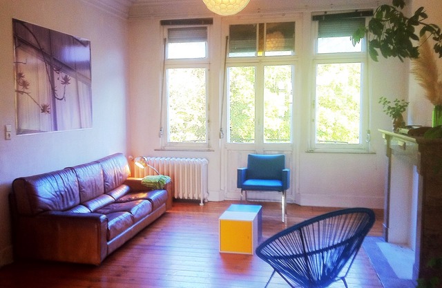 Bright and huge, trendy and arty, quiet and charming appartment, viewing the parc.