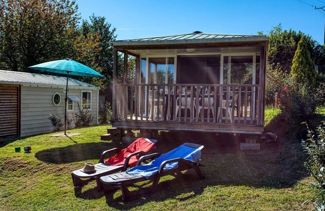 Camping Brin d'Amour * - MOBILE HOME OHARA, STUNNING VIEW OF THE POOL AND THE VALLEY 4 people