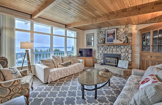Camano Island Home with Views and Private Beach Access
