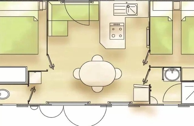 Campsite Les Peupliers * - Mobil Home Confort 3 Rooms 4 People