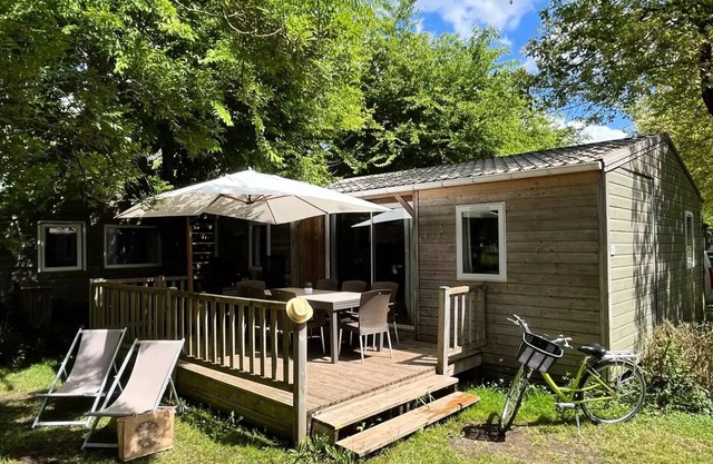 Camping La Venise Verte * - PREMIUM chalet 50m² (3 bedrooms) + terrace + TV + LV + Plancha + Air conditioning 7 people
