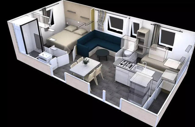 Camping Le Sous Bois * - Mobile home Loft Rapidhome 3 rooms 6 people Air-conditioned