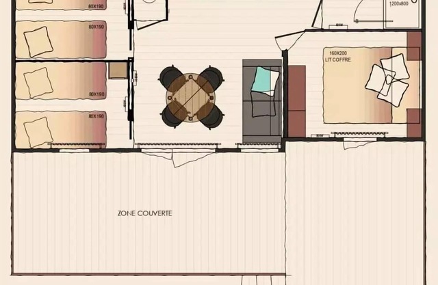 Camping maeva Respire Le Bois de La Gachère * - Cottage Manyara 3 Rooms 4 People