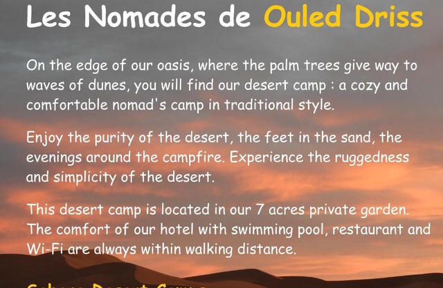 Carrefour des Nomades - Desert camp