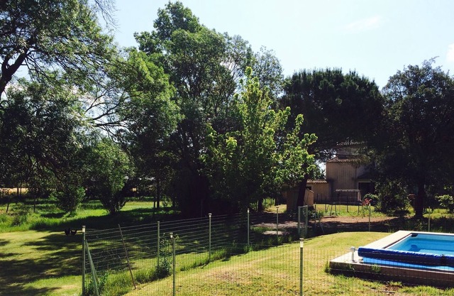 Character house in a farmhouse with landscaped above ground pool