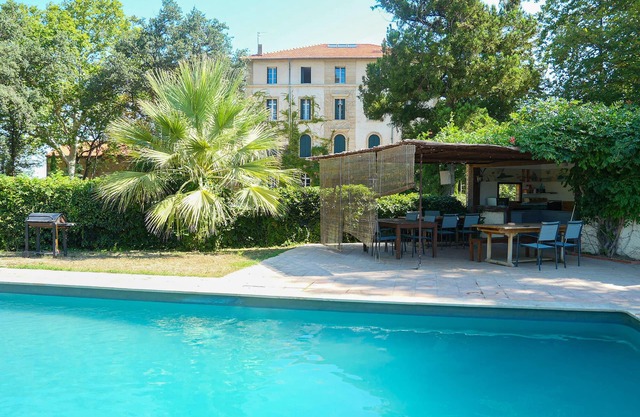 Chateau in magnificent park with swimming pool