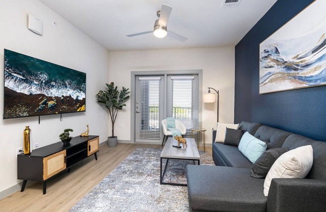 Chic 1BR Getaway w/Pool, Gym & Work-Ready Space
