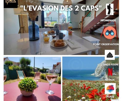Cottage L'évasion des 2 caps-5 personnes- bord de mer