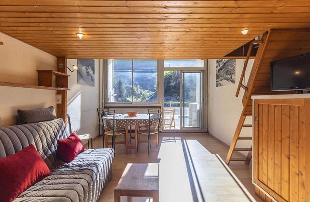 Cozy studio for 4, balcony with mountain view, near Gourette slopes