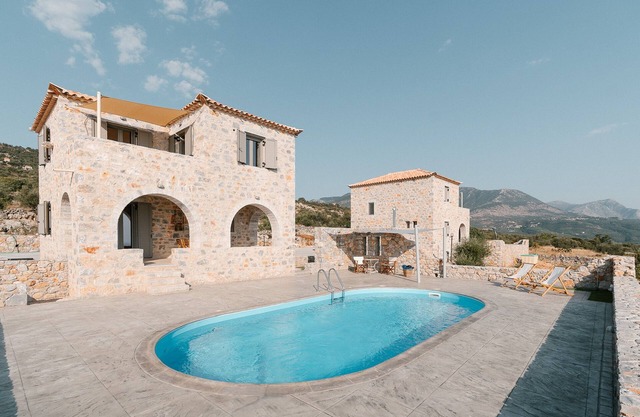 Dione Villa 2: private pool - amazing sea view - traditional minimal stone villa