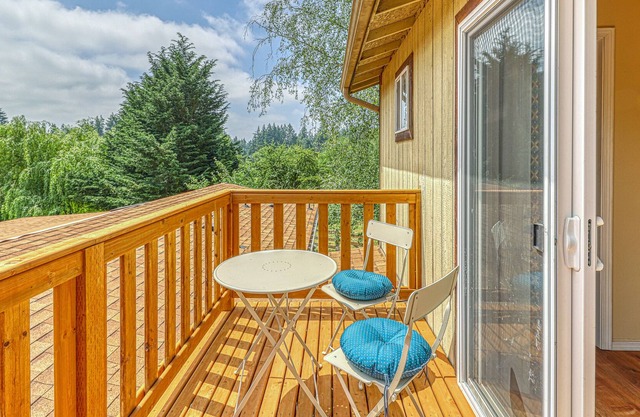 Dog-friendly house & studio w/ a deck, private hot tub, firepit, & large yard