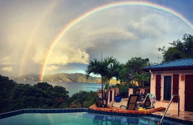 Elegant Beachfront Villa with Pool, private path to Secluded Beach and Kayaks!