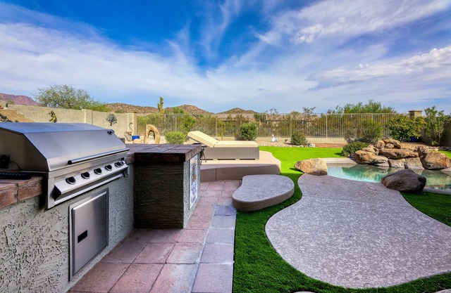 Enchanting home with pool, enclosed yard, grill, patio, central AC & washer/dryer