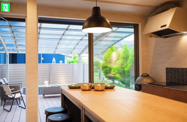 Enjoy autumn flavors on the wooden deck with a BBQ/Awagun Chiba