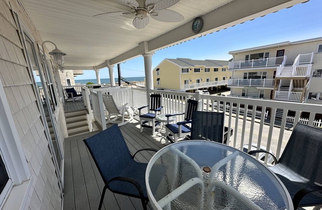 Enjoy Ocean views from your top unit furnished porch Free linens