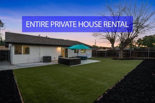 Entire Private 4BR-2Bth, Hot Tub, King Bed, Garage, Gated Backyard, Available Now