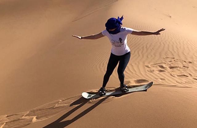 Erg Lihoudi Luxury desert camp with Camel ride, meals & sandboarding