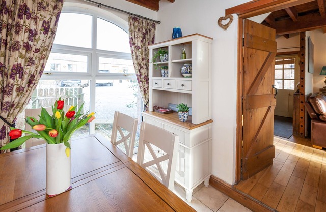 Family Cottage Private Bathroom with Garden View at Skipbridge Farm Cottages