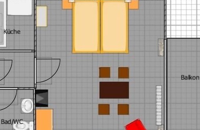 Ferienwohnung West-Seite mit 50qm, 1 Wohn-/Schlafzimmer, für maximal 2 Personen