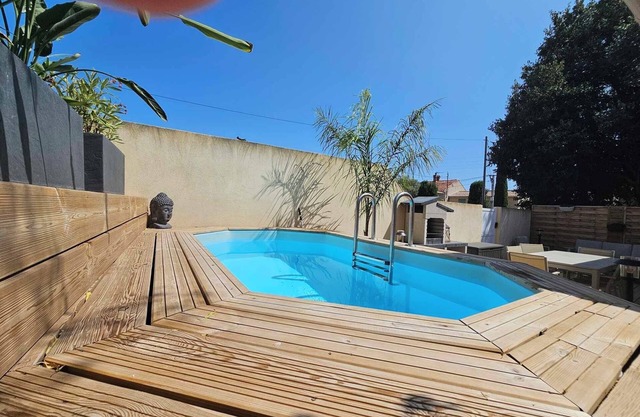 Fully-equipped Type 2 house with swimming pool and outdoor terrace.