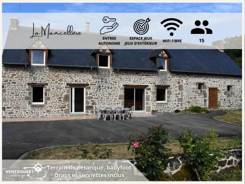 Gîte La Mancellière - Maison familiale 12pers, grand jardin, jeux & pétanque - Pleine nature