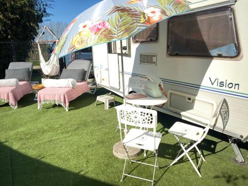 Gardencaravan near Ghent in green area