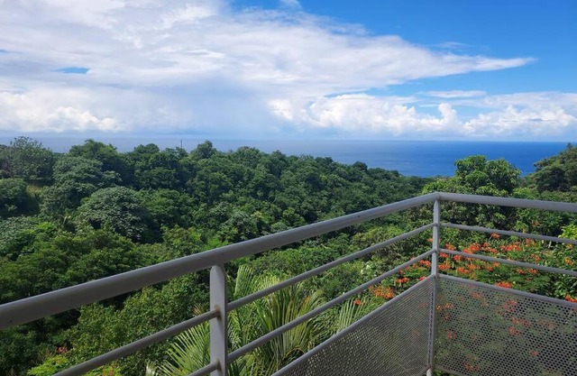 grand studio en bas de villa avec vue sur mer au Carbet