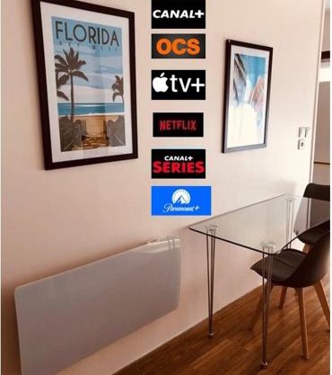 Grand T2 tout confort 48 M2 - Offre cinéma et sport canal séries, netflix, Dazen, eurosport, apple TV, OCS, paramount, prime vidéo
