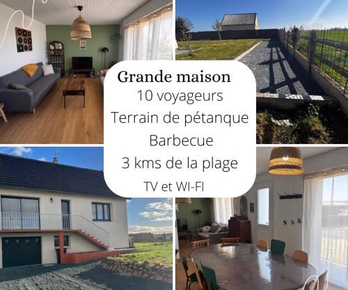 Grande maison, 10 voyageurs, jardin et terrain de pétanque
