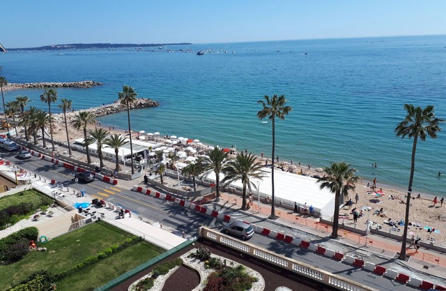 Great 2 room apartment, with magnificient sea view , in front of the beach