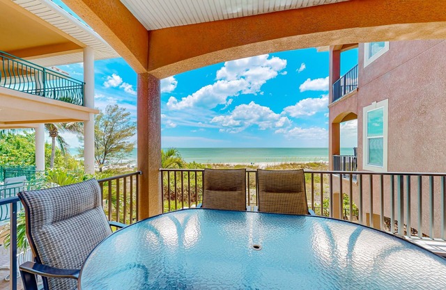 Gulf-front estate with heated pool & balcony views - direct beach access