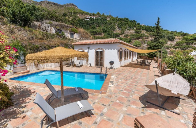 Home "Cortijo La Alberquilla" with Mountain View, Sea View, Pool, Wi-Fi, Terrace & Garden