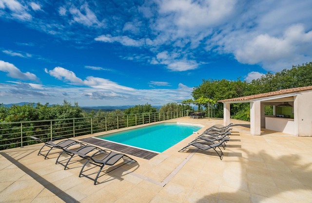 House with pool panoramic view