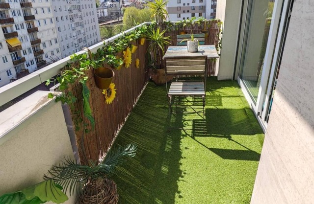 In the hanging garden