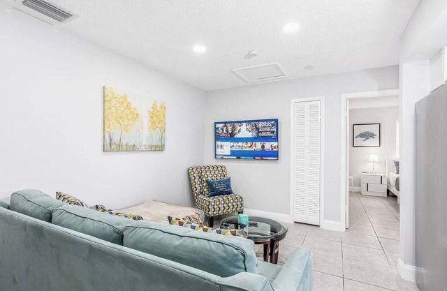 Kick back and relax in this calm, stylish space