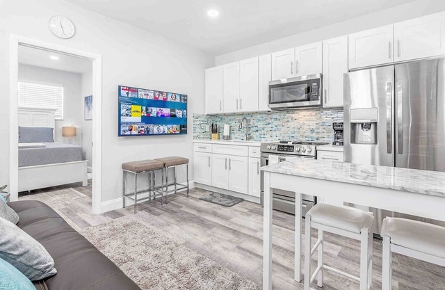 Kick back and relax in this calm, stylish space