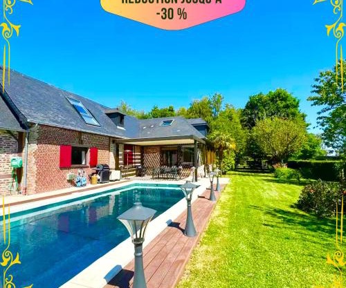 La Villa Normande - Piscine - Jaccuzzi encastré - WIFI Fibre - 6 chambres - 4 TV 4K - Jeux Enfants - Luxe