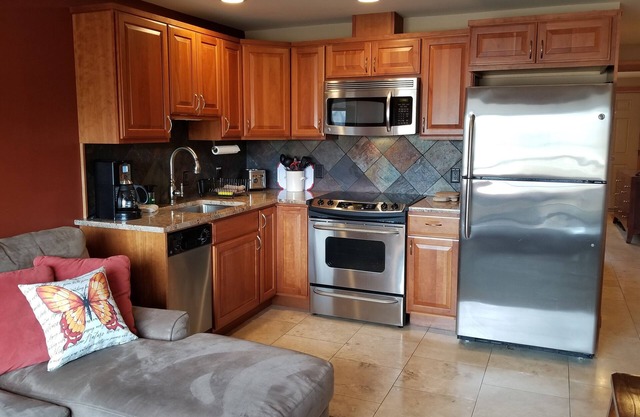 Lake View Condo across from the Public Park and Beach, Downtown Chelan!