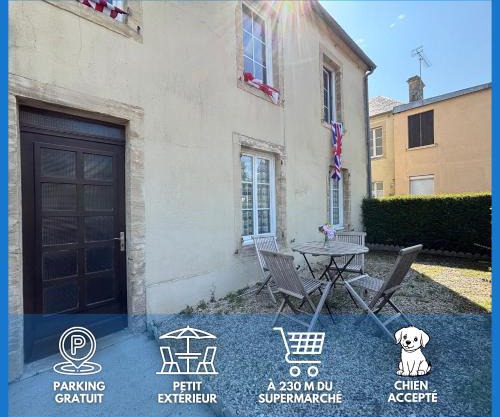 Les continents maison spacieuse 4 belles chambres parking privatif terrasse à 5 mn à pied tous commerces et 20 mn plage Omaha Beach et à 15 mn de Bayeux