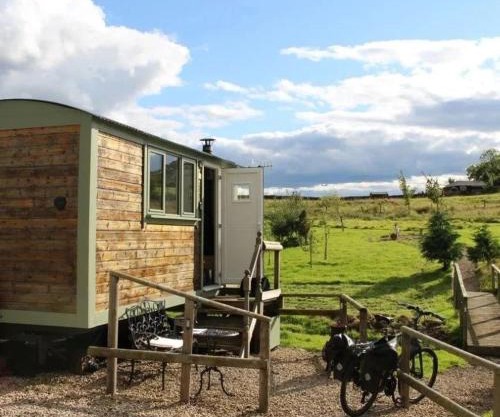 Lizzie off grid Shepherds Hut The Buteland Stop