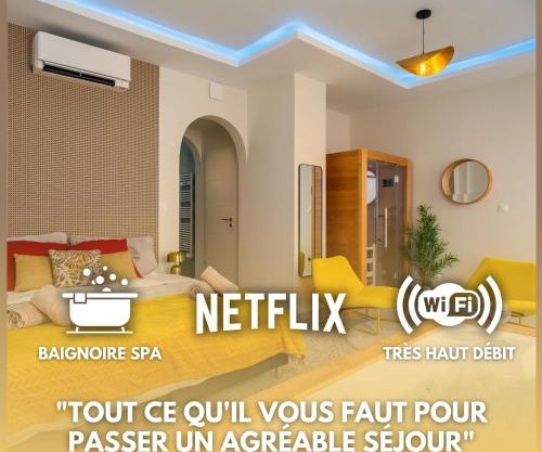Love Room Strasbourg - Jacuzzi & Sauna - Yellow