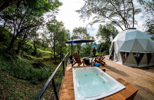 Luxurious dome-type glamping located under the shade of gigantic trees