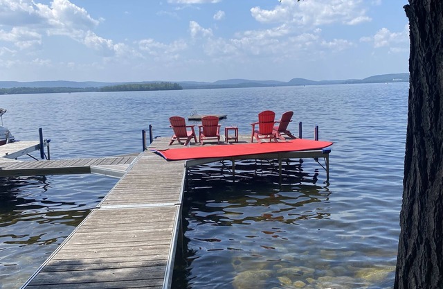 Luxurious lakefront home with 750' of spectacular frontage on Great Pond