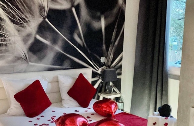 Luxury apartment with spa and glamorous bedroom