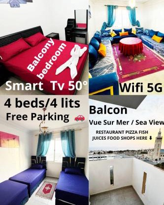 Luxury Seafront Apartment in Agadir Vue Mer Taghazout Surf & Ocean View your Home place